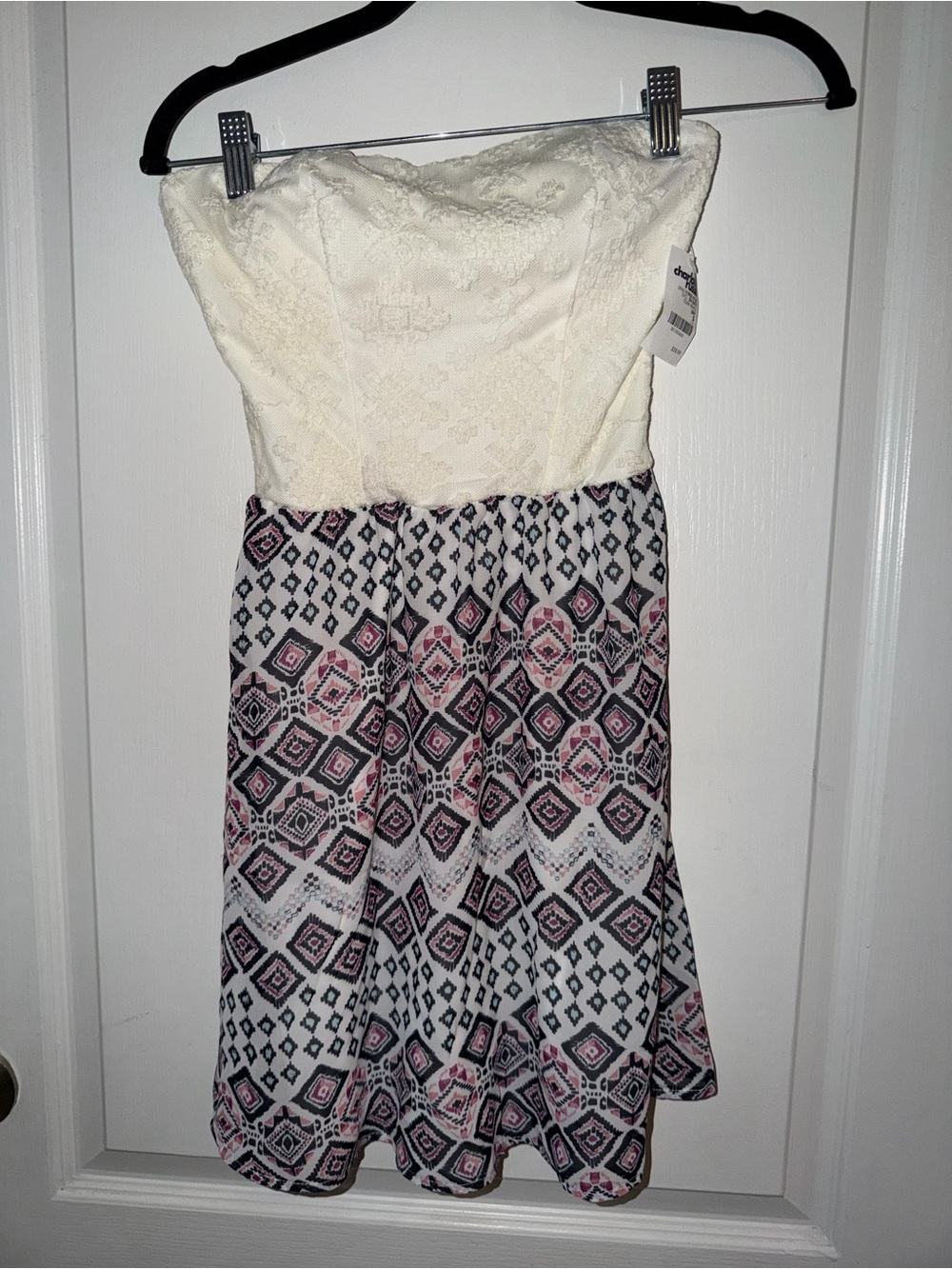 Charlotte Russe open back Aztec and lace dress